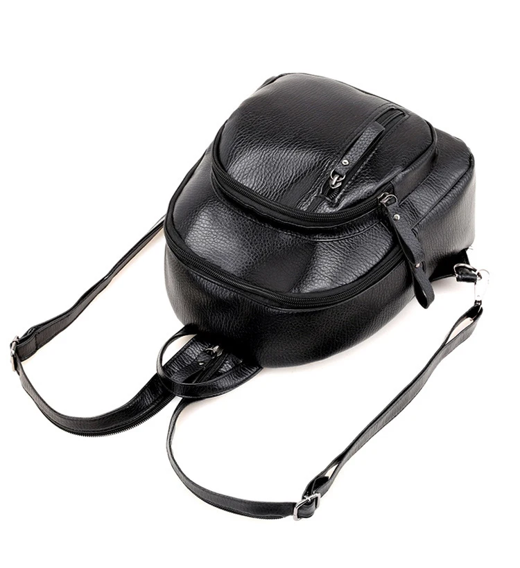 Женский рюкзак mochila mujer, кожаный маленький рюкзак, подростковые черные рюкзаки, Многофункциональный школьный рюкзак, повседневный рюкзак