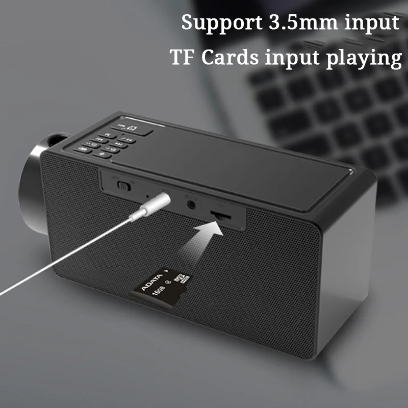 Беспроводная зарядка проекция цифровые часы bluetooth динамик LED большой экран