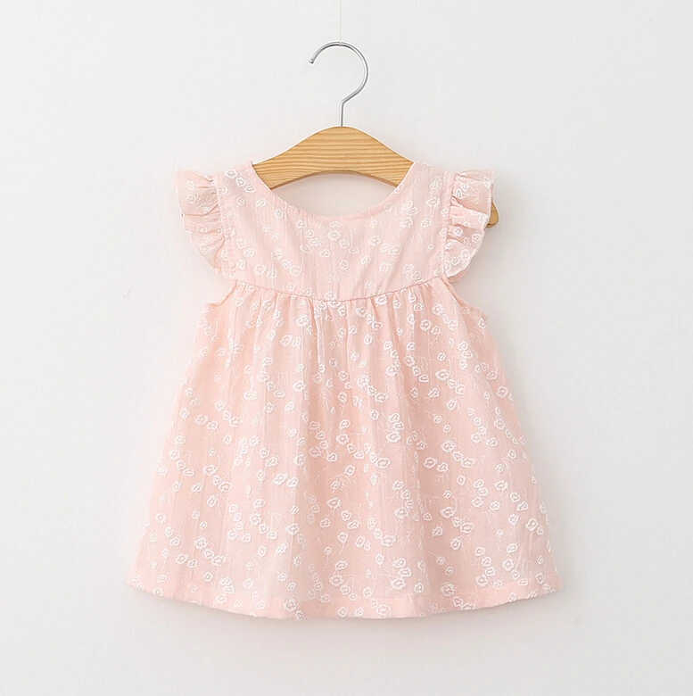 2016 принцесса девушки пуховкой рукавом с бантом краткое платье из хлопка Дети