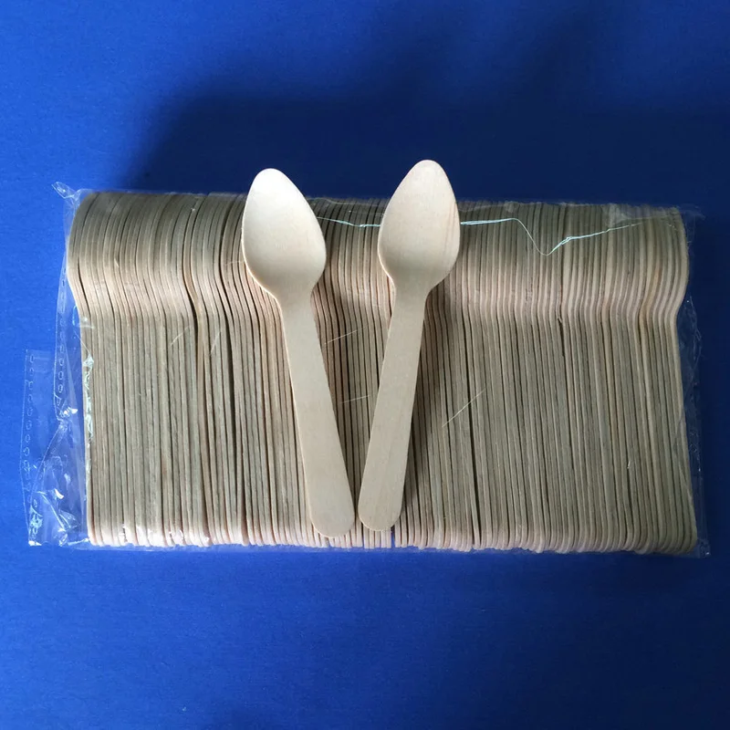 5000 шт./лот одноразовая посуда натуральная деревянная ложка для мороженого торта