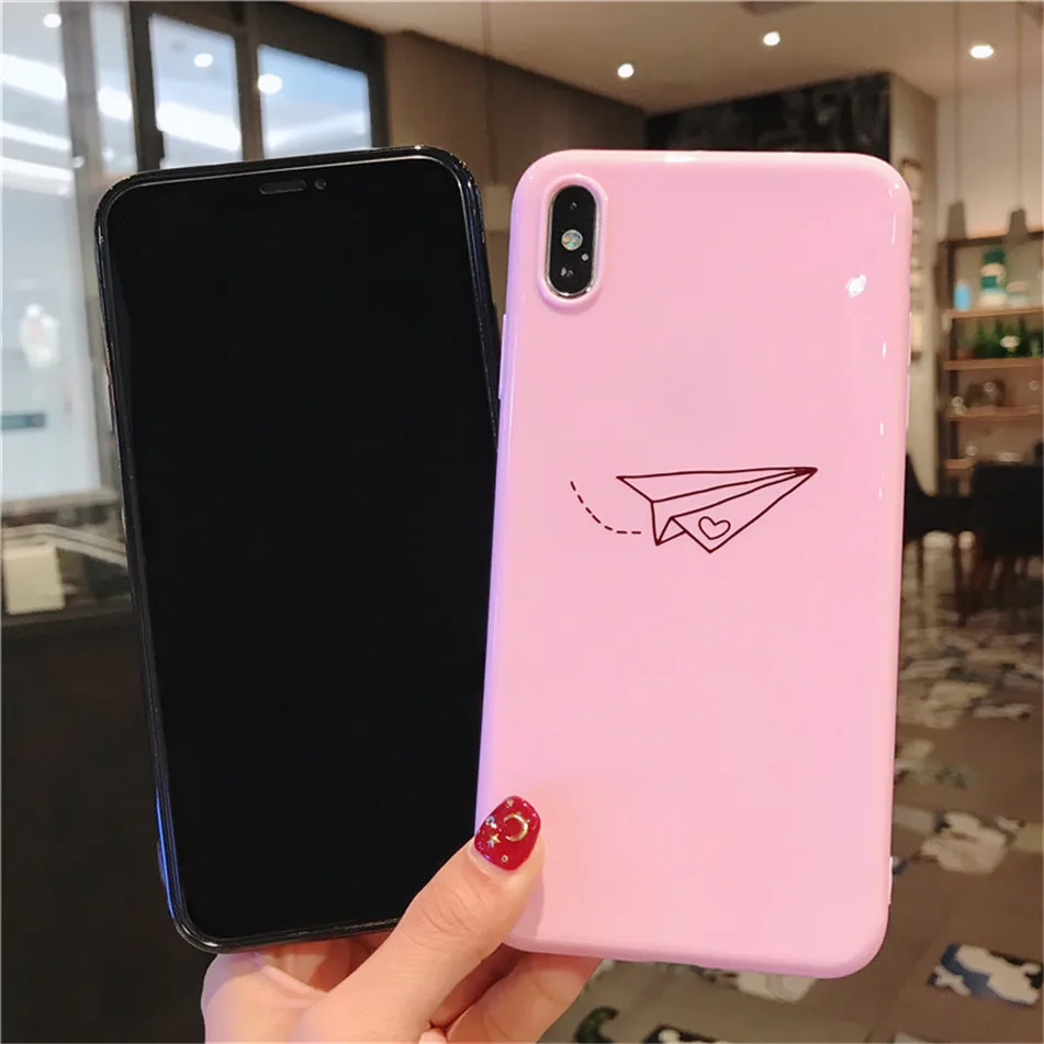 USLION чехол для телефона для iPhone XS Max XR X мультяшный бумажный самолет Луна Звезды силиконовый чехол s для iPhone 6 6s 7 8 Plus Мягкий ТПУ чехол