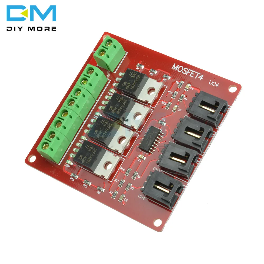 Четырехканальная 4 канальная Кнопка MOSFET IRF540 V4.0 + модуль переключателя для Arduino
