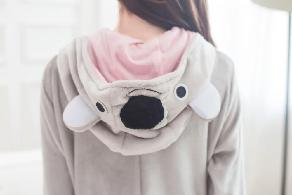 Animal Adult Unisex Gray Koala Onesies Sets Pyjama Sleepwear Cosplsy Costume | Cosplay Costumes