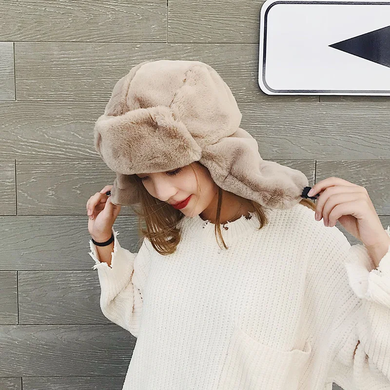 Female Winter Warm Hat Male Ear Protection Bomber Hats Northeast Cold Cap Windproof B-8832 | Аксессуары для одежды