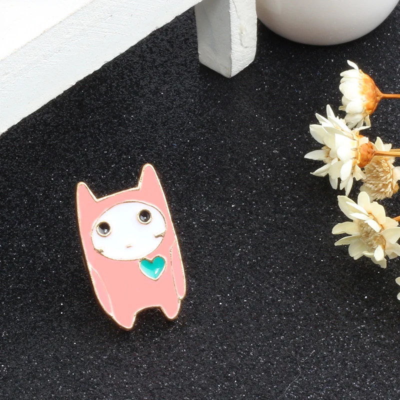 Симпатичная брошка мультфильм птица Альпака сигарета девушка кошка Когтевран
