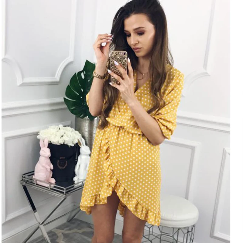 Женские винтажные гофрированные комбинезоны с рисунком в горошек платье