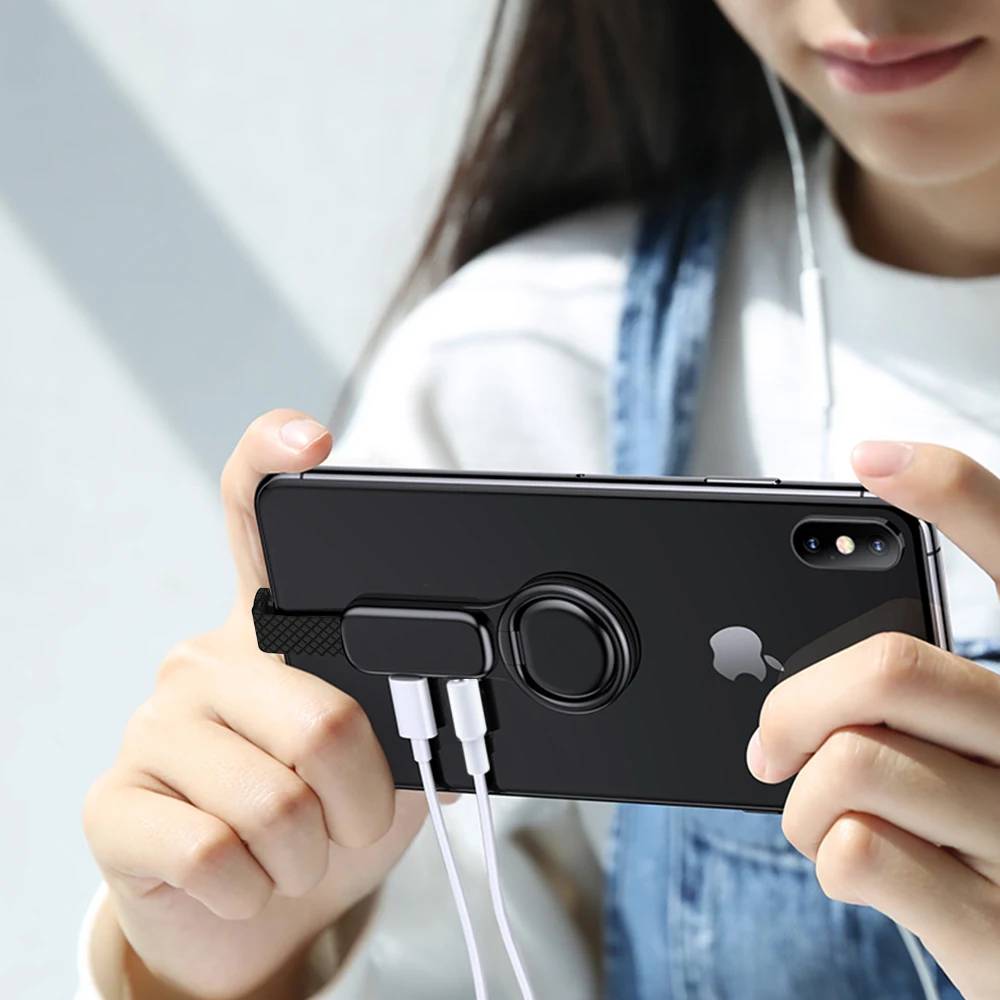 2 in 1 Phone holder for Lightning to 3.5mm adapter for iPhone 7 adapter OTG Audio adapter for iPhone charger adapter mini OTG