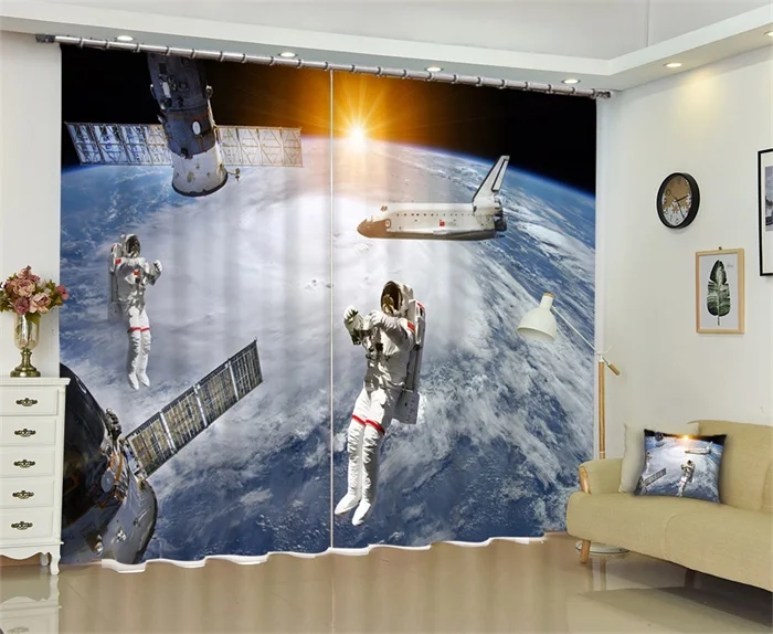 9 Космонавт Nasas космические шторы с планетами затемненные для гостиной спальни домашний декор длинные или короткие окна драпировка ткань - Цвет: 9