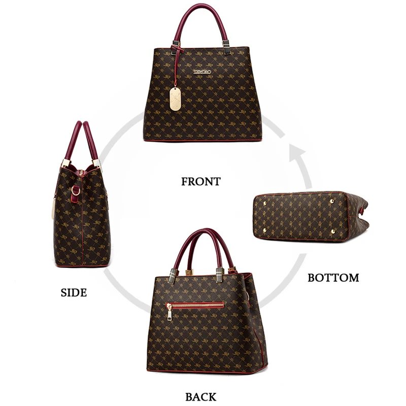 3 PCS Women Bags Set Leather Handbag New Women Tote Bag Ladies Handbags Shoulder Bag for Women Luxury Messenger Bag Bolsas