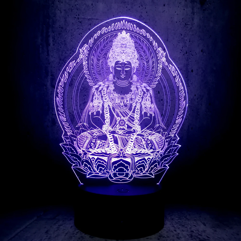 Распродажа Новинка Будда Usb 3d ночник атмосферные светодиодные лампы Luminaria Nights Lamp
