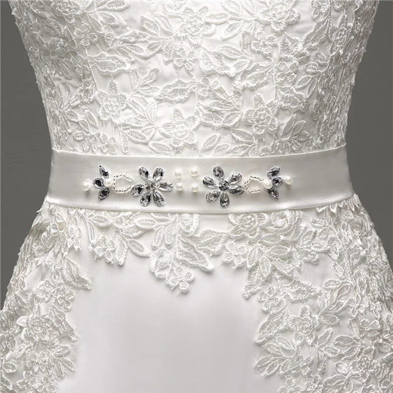 Женское свадебное платье с длинным рукавом фатиновое кружевной аппликацией и V