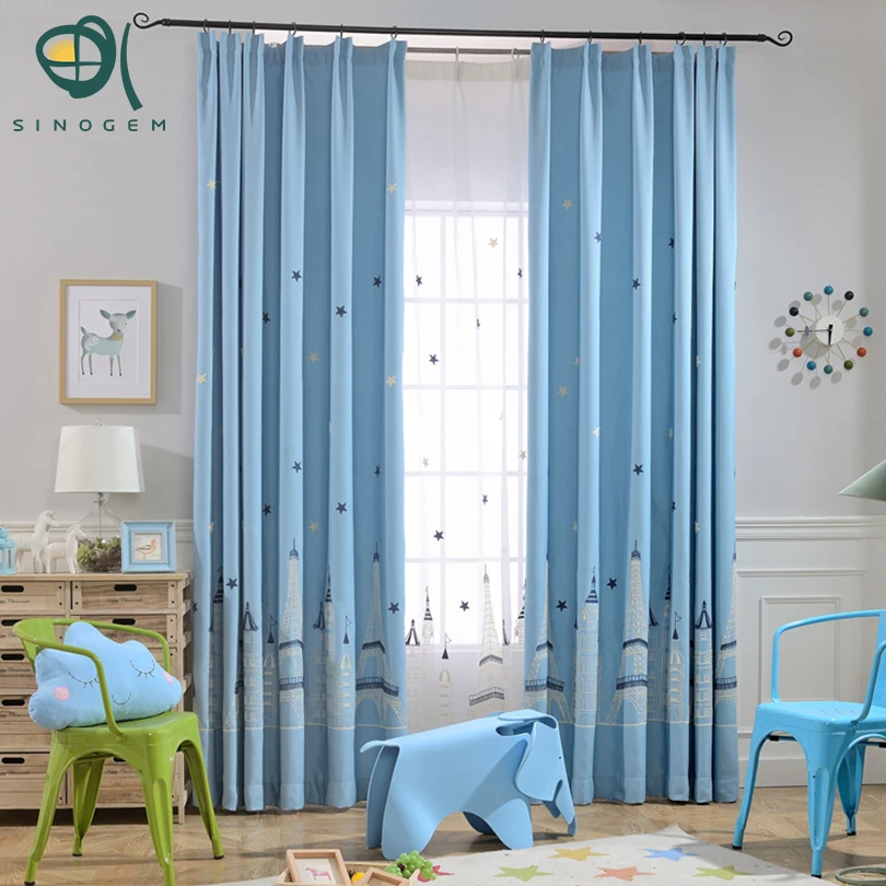 Sinogem детская комната мультфильм шторы s Синий с принтом &quotзамок&quot спальня
