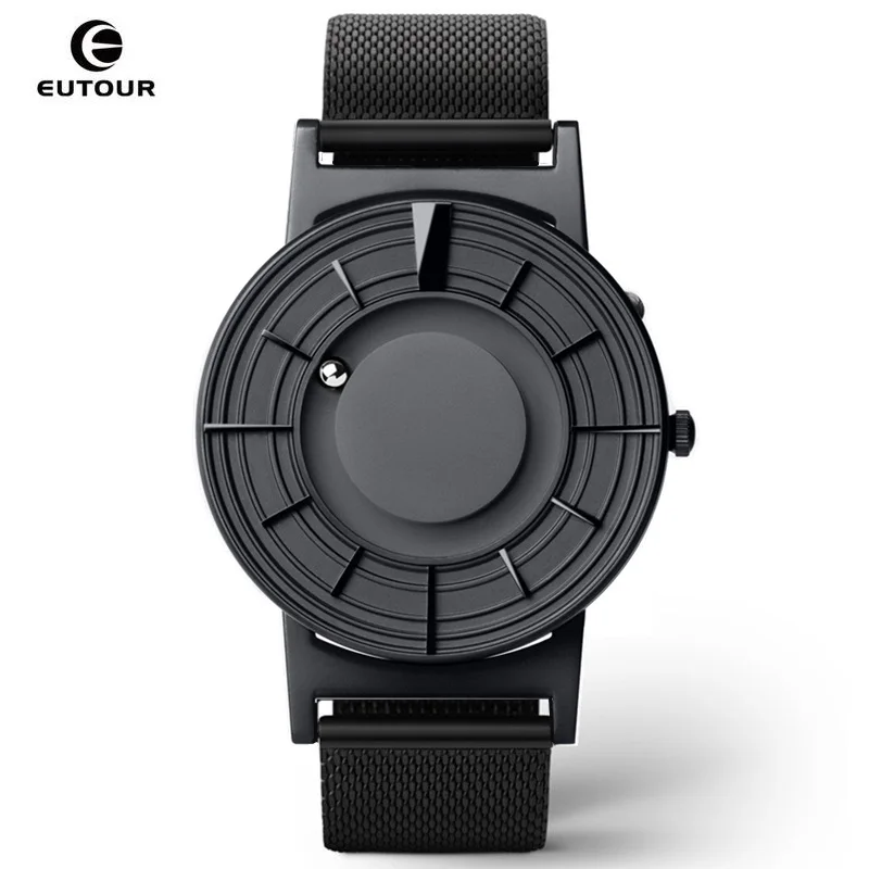 Black Steel Strap EUTOUR, магнитные мужские часы, кварцевые, мужские, женские часы, Бальное шоу, виды ремешков, модные, повседневные, наручные часы erkek kol saati - Цвет: Black Steel Strap