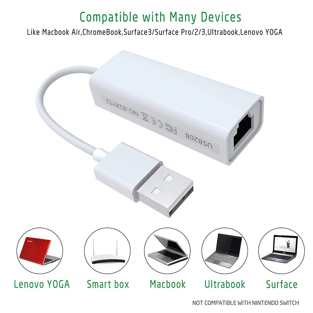 10/100 Мбит/с USB 2 0 к RJ45 гигабитный проводной Ethernet адаптер LAN сетевой карты для Windows