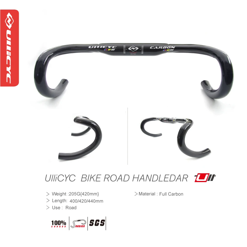 Полностью углеродное волокно дорожный велосипед один изгиб для ветра ручки