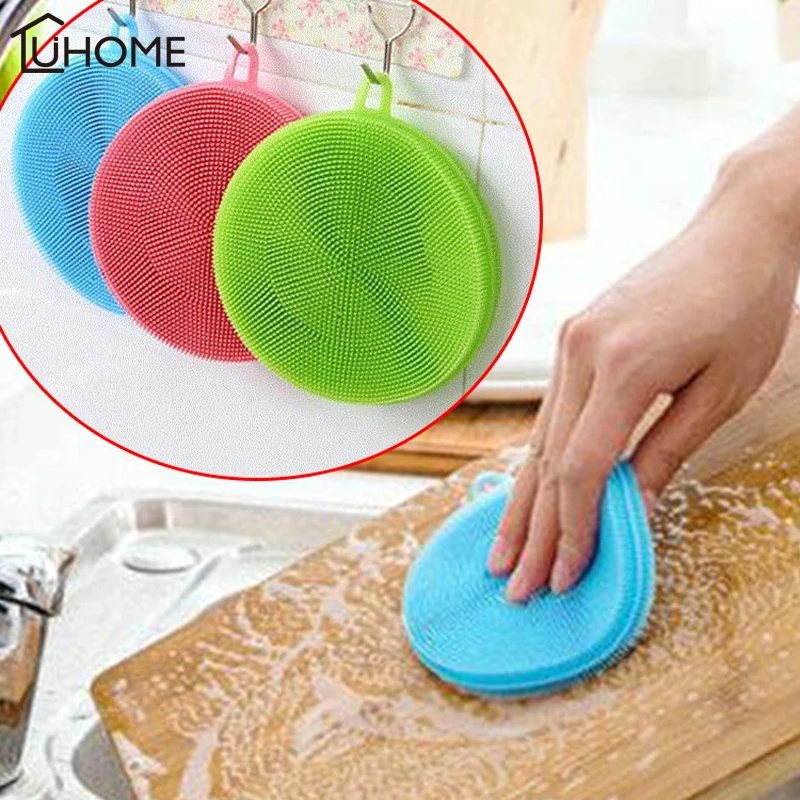 Волшебные чистящие щетки 3 шт./компл. силиконовые для посуды тарелки кастрюли