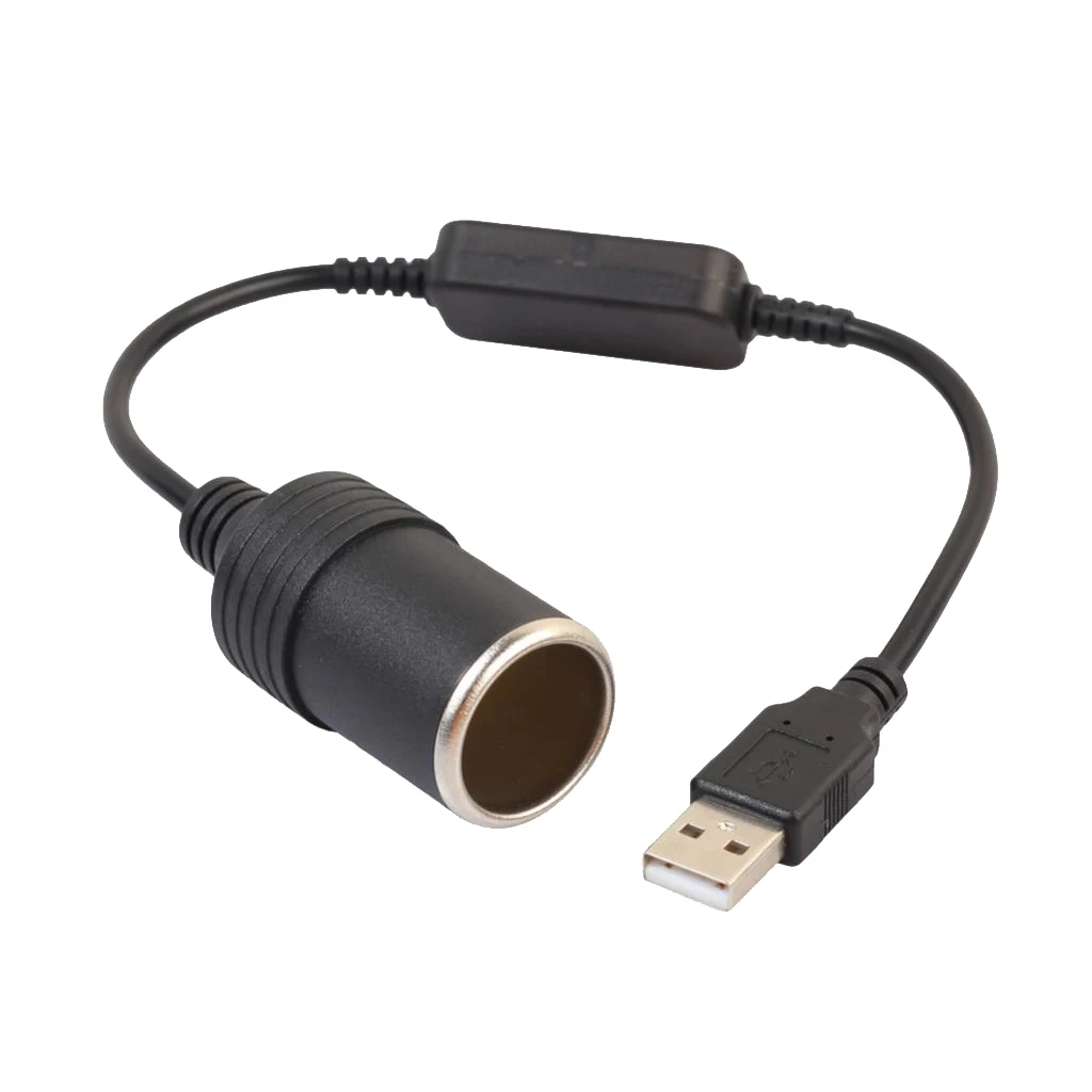 300 мм 5В 2а USB вход в 12В 1А Выход Женский Прикуриватель кабель розетка переключатель