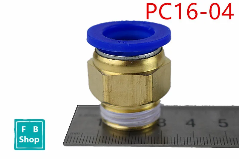 1 шт. PC16-04 BSPT 16 мм до 1/2 'пневматические соединители мужские прямые одно касание