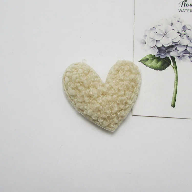 heart1-beige 40 шт./лот Мульти Стиль плюшевый бархат сердце/звезда Мягкие аппликации DIY ручной работы Детские аксессуары для волос и швейная одежда - Цвет: heart1-beige
