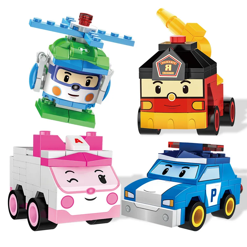 Конструктор Робокар Поли 2 в 1 4 вида совместим с LEGO Duplo|Блочные конструкторы| |