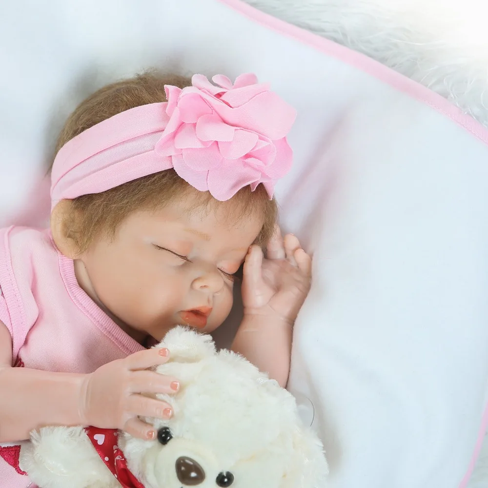 22 &quotреборн куклы игрушки половина силикона тело bebe Reborn младенца Хлопок с соской