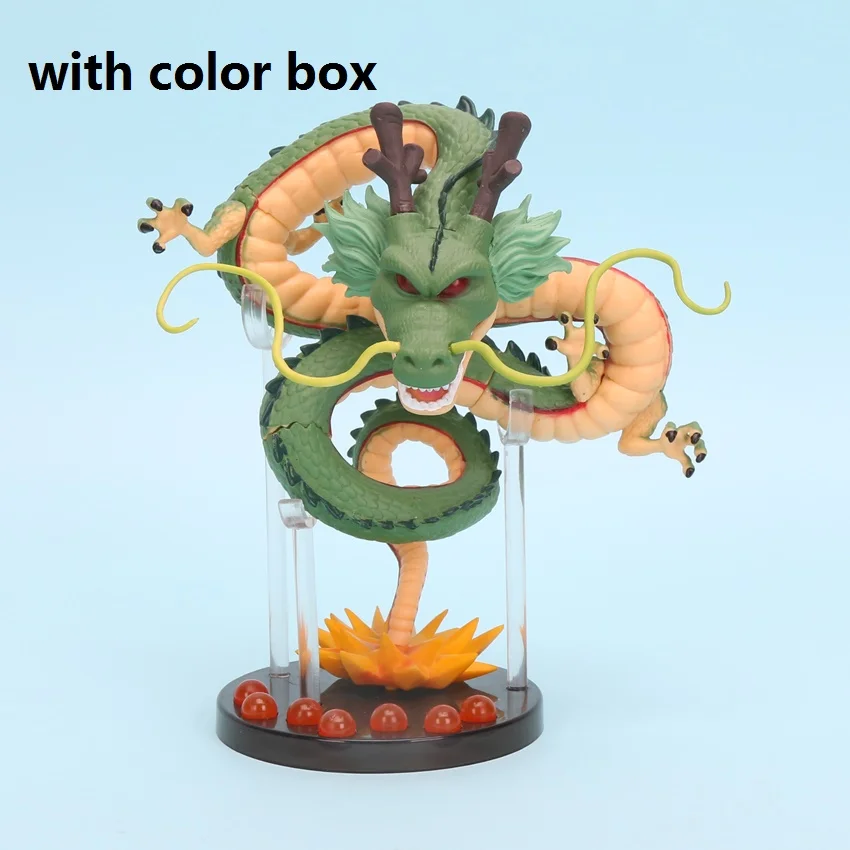 15 см Аниме Драконий жемчуг Z фигурки Shenron Dragonball Z Набор фигурок Esferas Del Dragon+ 7 шт 3,5 см шары+ полка фигурки DBZ - Цвет: green withcolorbox