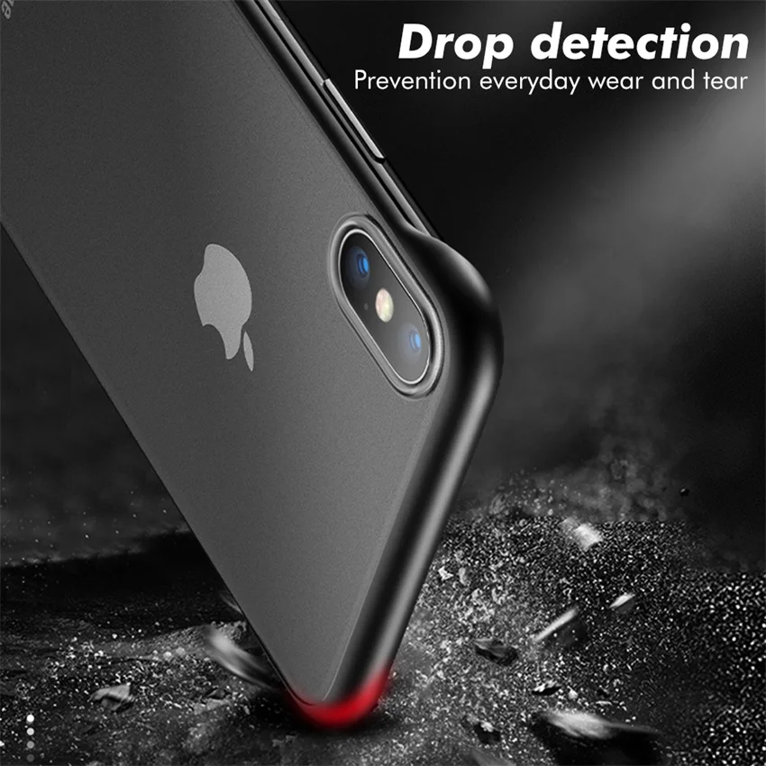 Frameless Matte Case For iPhone 7 8 6 6s Plus Transparent Hard PC Cover for X XS Max XR With Finger Ring Lanyard Cases |