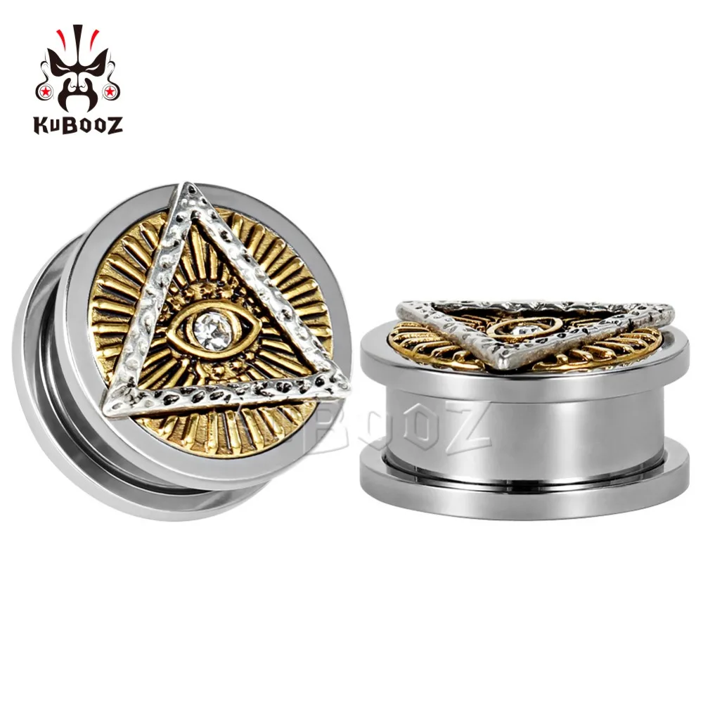 KUBOOZ, 2 шт., Серьги Для Пирсинга Ушей, тоннели, носилки, серьги из нержавеющей стали, ювелирные расширители, модный подарок
