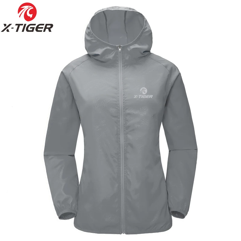 X-TIGER ветрозащитная Светоотражающая велосипедная Джерси MTB Bike Windcoat супер светильник Солнцезащитная походная куртка велосипедная спортивная одежда - Цвет: Серый