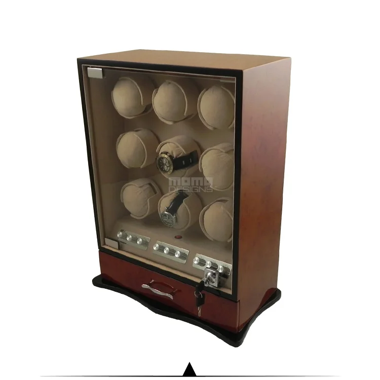 Высококачественная деревянная коробка для намотки часов 9 автоматическая