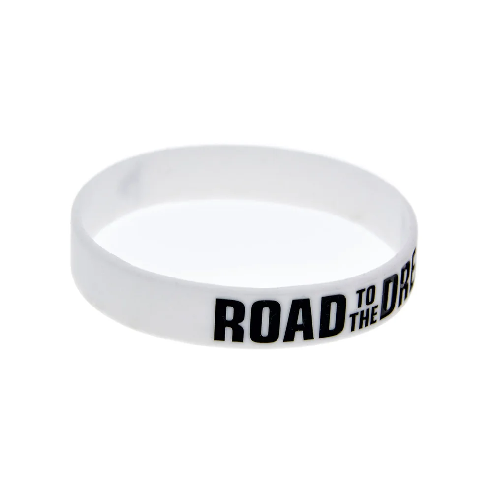1 шт. Силиконовый браслет с надписью Road to The Dream черно белым гравировкой