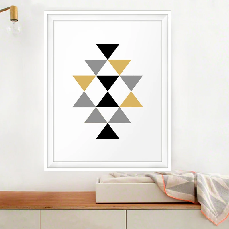 Геометрические треугольники ацтекские картины на холсте абстрактные