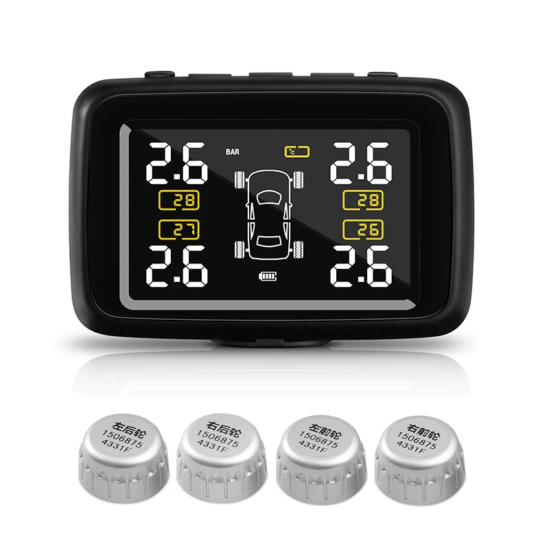 CAREUD U901 Авто Грузовик TPMS автомобиля Беспроводной шин Давление мониторинга Системы+ 4 Сменные Батарея датчики ЖК-дисплей Дисплей