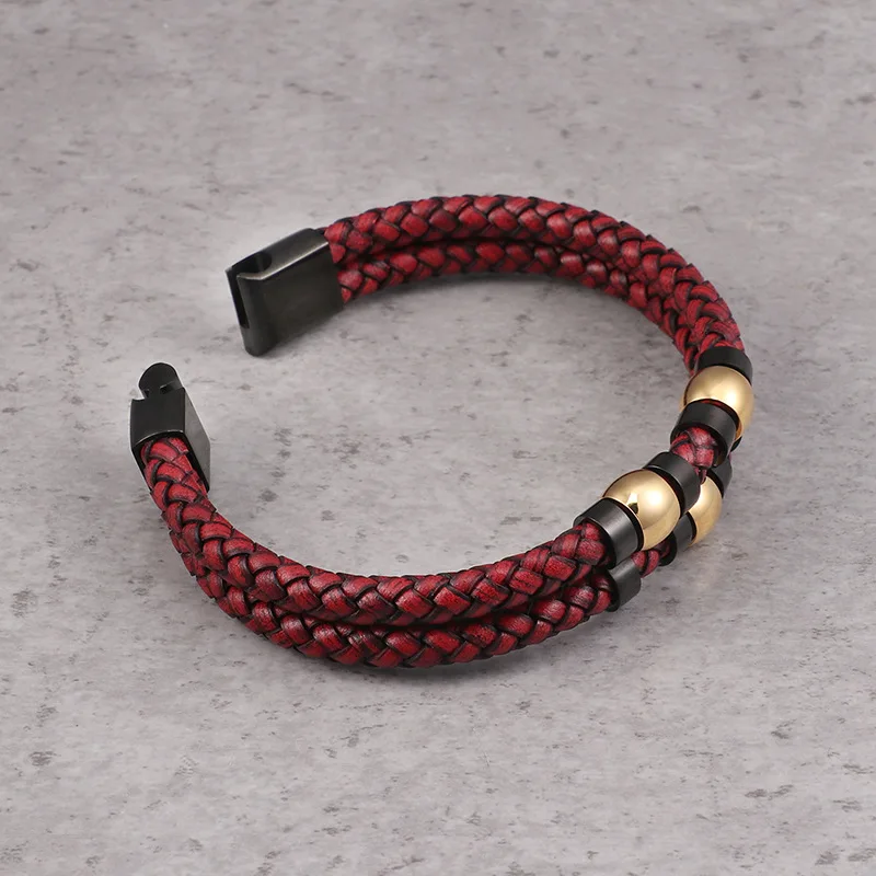 Мужской браслет в стиле панк ветер европейский и американский кожаный Модный