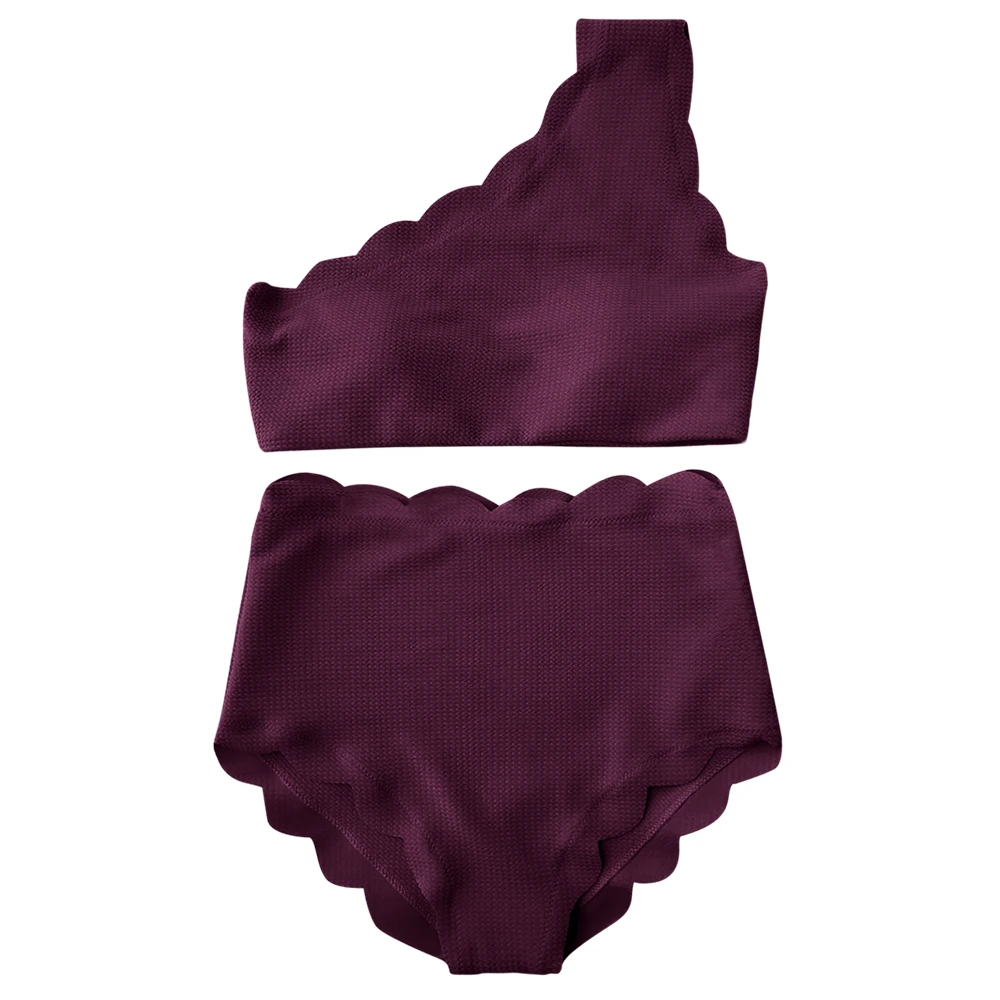 ZAFUL бикини на одно плечо волнистый 2018 женский купальник Maillot De Bain Femme сексуальный
