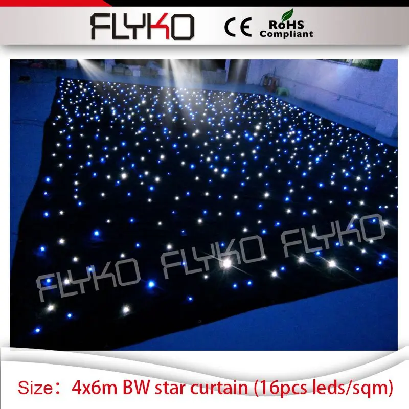 Гибкий светодиодный занавес дисплей 14 футов * 20 BW Свадебный сценический Декор