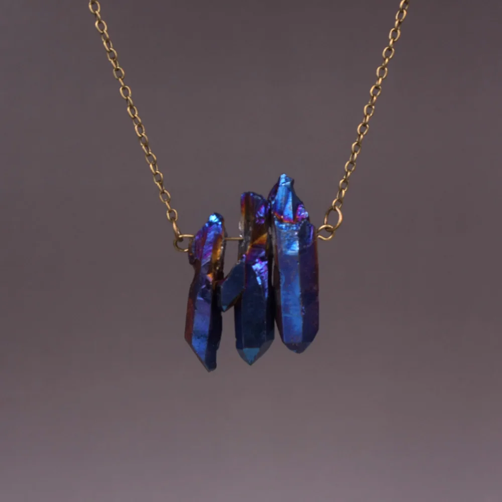 3 шт. цепочки с подвеской в виде кластера кварца|irregular natural stone|natural stonequartz crystal pendant |