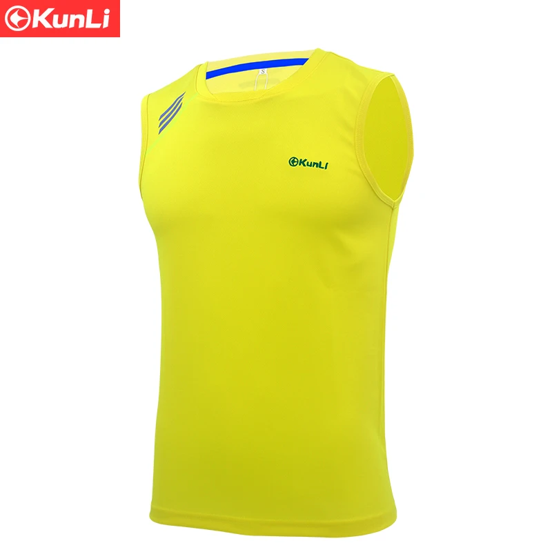 

Kunli 2017 new men's tennis shirt outdoor sports O collar clothing running badminton clothing basketball short Soccer T-shirt