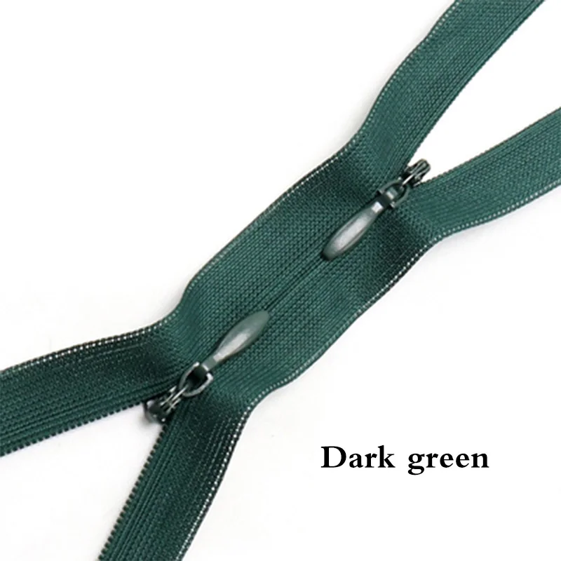 dark green 10 шт. детская одежда с двойной головкой, невидимая молния, 60 см, длинное летнее платье, платье для грудного вскармливания, рюкзак - Цвет: dark green