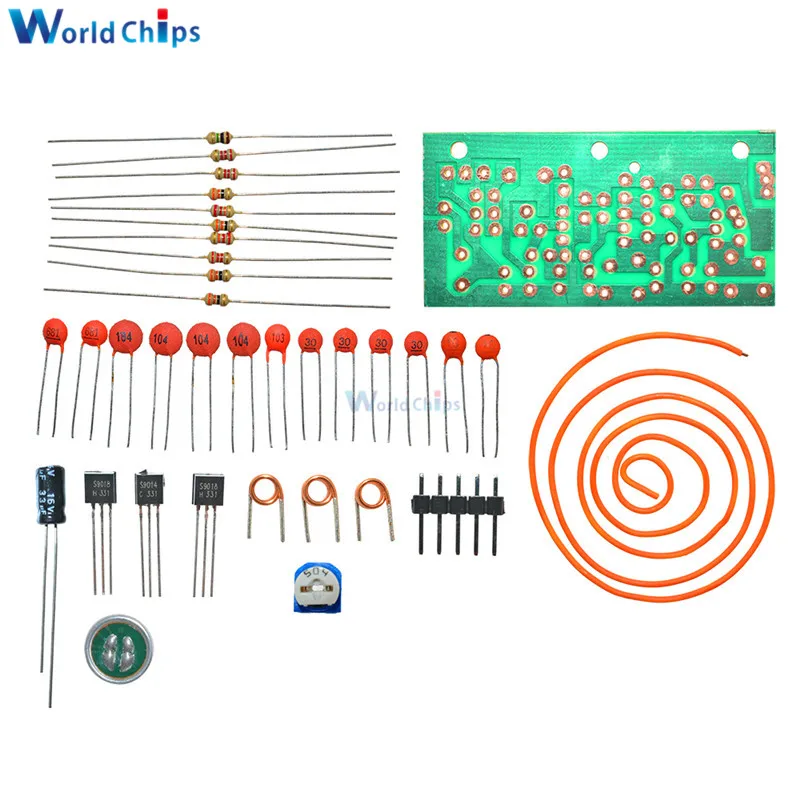 DC 1 5 V 9V FM Беспроводной микрофон DIY Kit Комплектующие для самостоятельной сборки