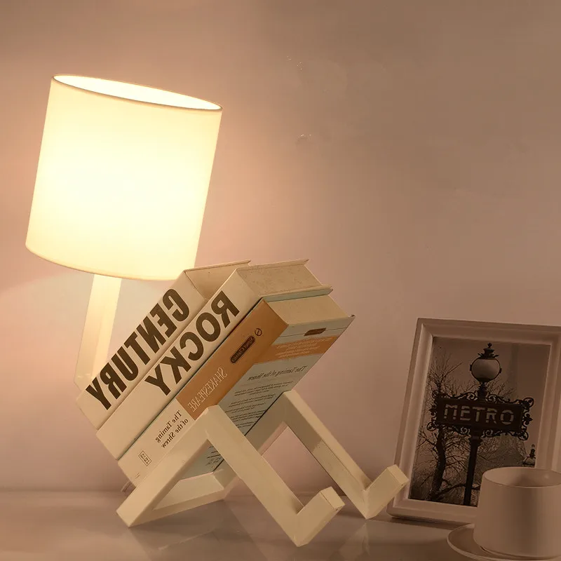 Современный простой тканевый абажур железная настольная лампа прикроватная