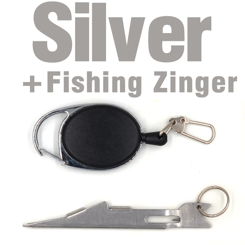 MNFT Fly Fishing быстрый инструмент связывания узлов и инструмент для очистки с круглой головкой 2 в 1 Летающий рыболовный снасти с втягивающим Zinger - Цвет: SilverFishing Zinger