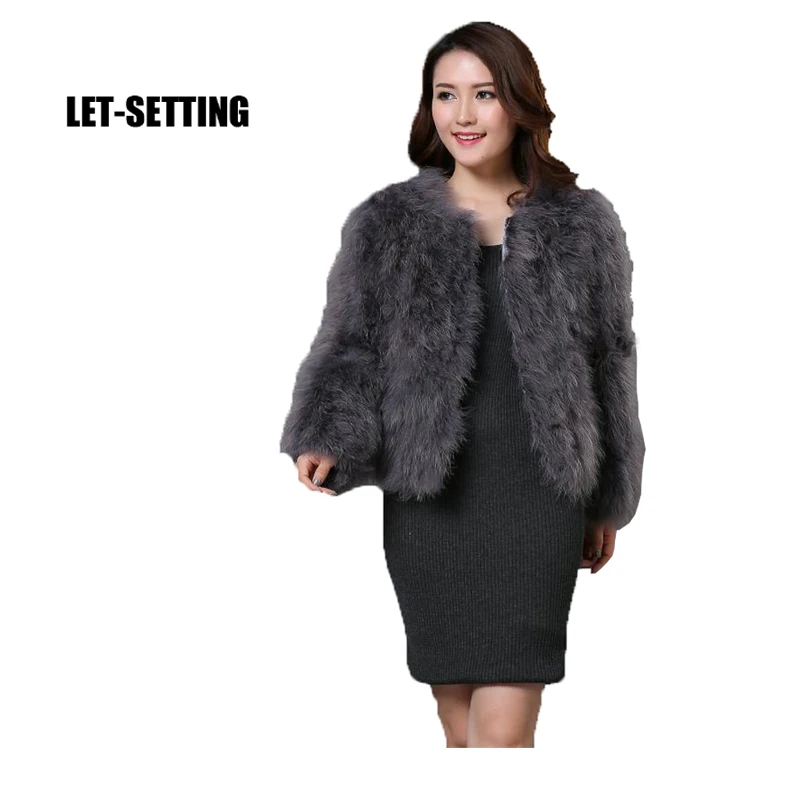 Женская осенне зимняя куртка из страусиной шерсти размеры XS 2XL 3XL 4XL 5XL 6XL 7XL|ostrich