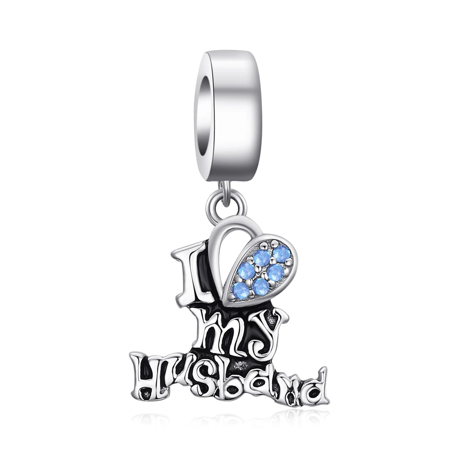 JewelryPalace я люблю своего мужа создан Синий Nano Сердце 925 пробы серебра очарование подходят Браслеты шарик шарма очаровательные модные