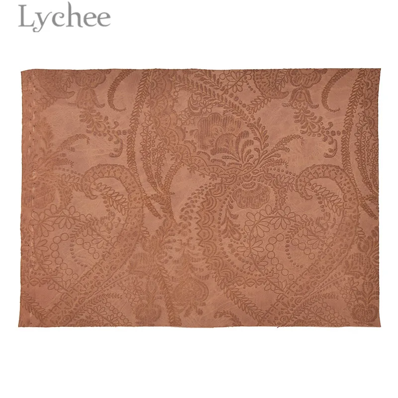 Lychee 29x21 см A4 выбитым рельефным цветком из кожи и ткани, высокое качество синтетической кожи DIY Материал для Сумки из натуральной кожи одежды