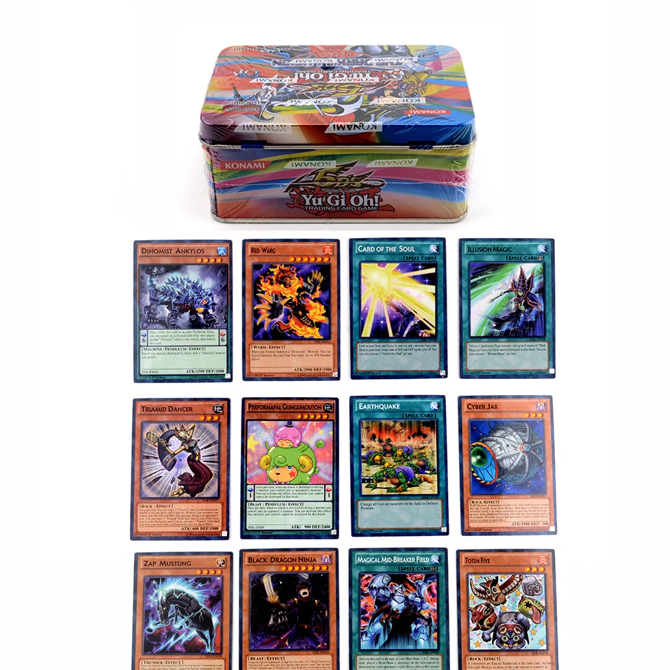 40 шт./компл. английский Yugioh карты с тонкой металлической коробке коллекция Yu-Gi-Oh