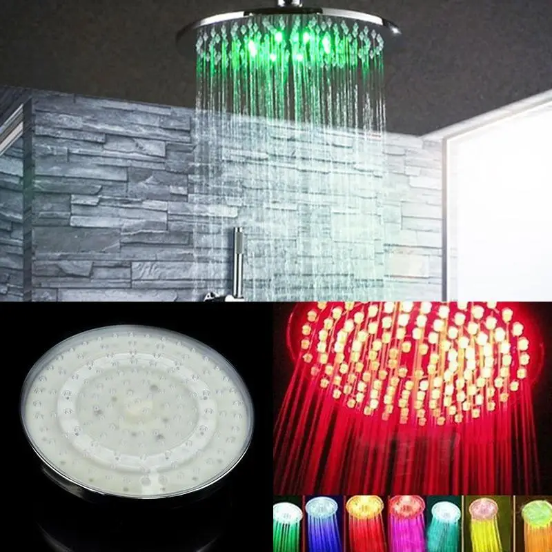 Круглый ABS чувствительный к температурам душ со светодиодной насадкой 7 цветов