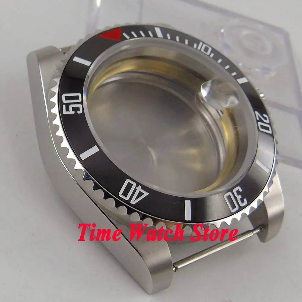 40 мм сапфировое стекло Черная Керамическая рамка Лупа даты из нержавеющей стали