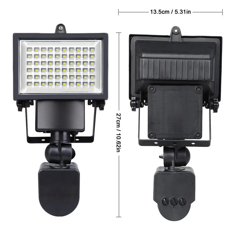 Солнечная панель 60 100 SMD Светодиодный прожектор с датчиком движения