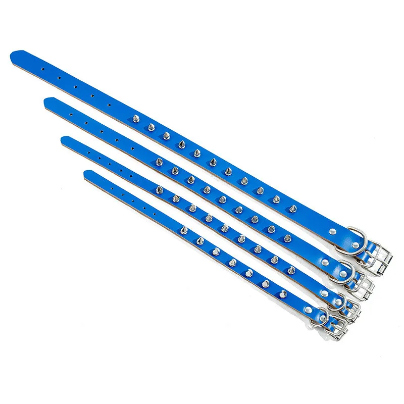 1 pc Pet заклепки Воротник из натуральной кожи пуля кожаный анти-укус аксессуары